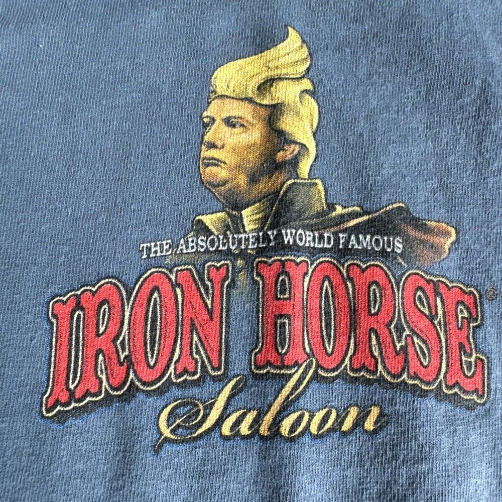 Iron Horse Saloon T Shirt Donald Trump Rare Mens XL Blue MAGA Eagle - Picture 2 of 8